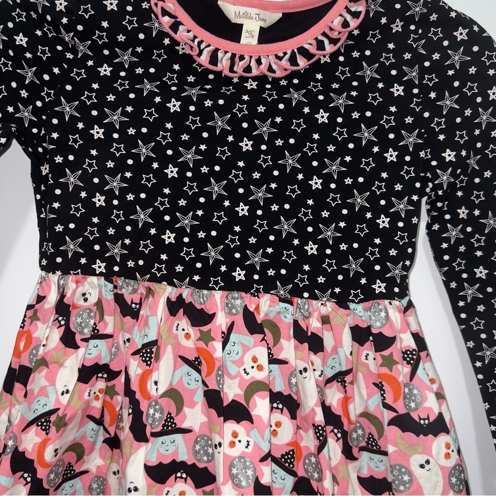 NWT Matilda Jane Heart To Heart Halloween Fun Mixed Print Dress Size 10 - Picture 3 of 7